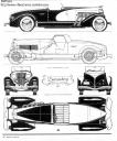 1933 Duesenberg SJ Weymann Speedster, масштабный рисунок, выполненный Джонатаном Томпсоном (Jonathan Thompson) для журнала Road&Track