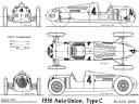 Масштабный рисунок автомобиля 1936 Auto Union Type C, автор Jim Ison