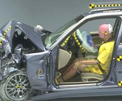 The driver's survival space was maintained reasonably well, although there was moderate rearward movement of the instrument panel