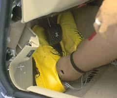 The restraint system effectively controlled the dummy's movement during the offset test