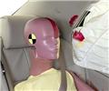 Smeared greasepaint shows where the rear passenger dummy’s head was protected by the side airbag