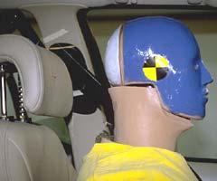 The active head restraint design, new in 1999 Saabs, automatically moves into position to provide more effective protection from whiplash injuries in rear-end collisions.