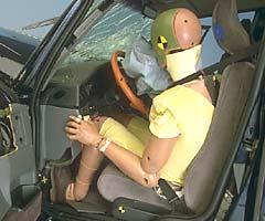 The driver's survival space was maintained reasonably well, although instrument panel and toepan intrusion was more than is desirable